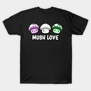 Genderqueer Pride Flag Month Cute Mushroom Kawaii Fungi T-Shirt